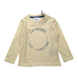 TRUSSARDI shirt girocollo tinta unita con stampa Panna per Bambino TIA240B4TSJ PANNA TRUSSARDI 