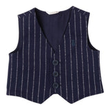 MINI BANDA gilet tinta unita con fantasia a righe Blu per Neonato 37687 BLU MINI BANDA 