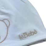 Le Bebe' Cappello Tinta Unita con Stampa per Neonato LBB5287 BIANCO LE BEBE' 