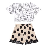 Monnalisa Completo 2 Pezzi Top-Short per Bambina 19A067 BIANCO/BEIGE MONNALISA 