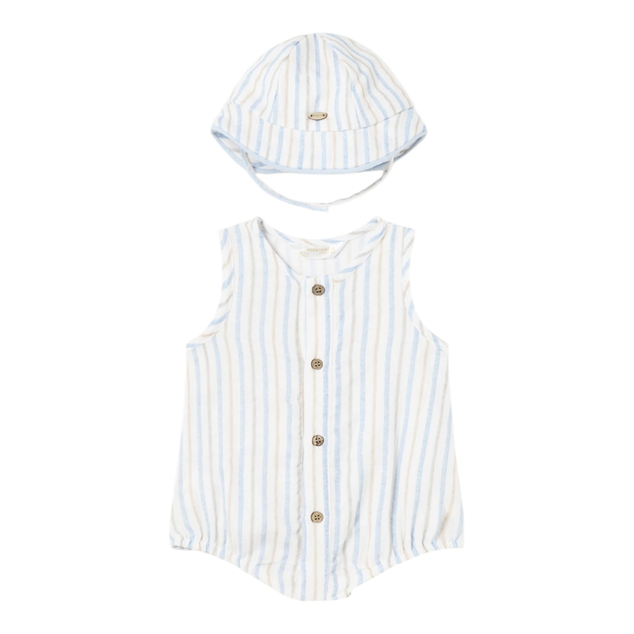 Mayoral Completo 2 Pezzi Pagliaccetto-Cappello per Neonato 16033 BIANCO MAYORAL 