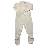 Wedoble Tutina Manica Lunga Tinta Unita Cn Ricami Bianco Per Neonata