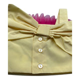 Miss Grant Top Giromanica Tinta Unita con Tulle per Neonata MG1353 GIALLO MISS GRANT 