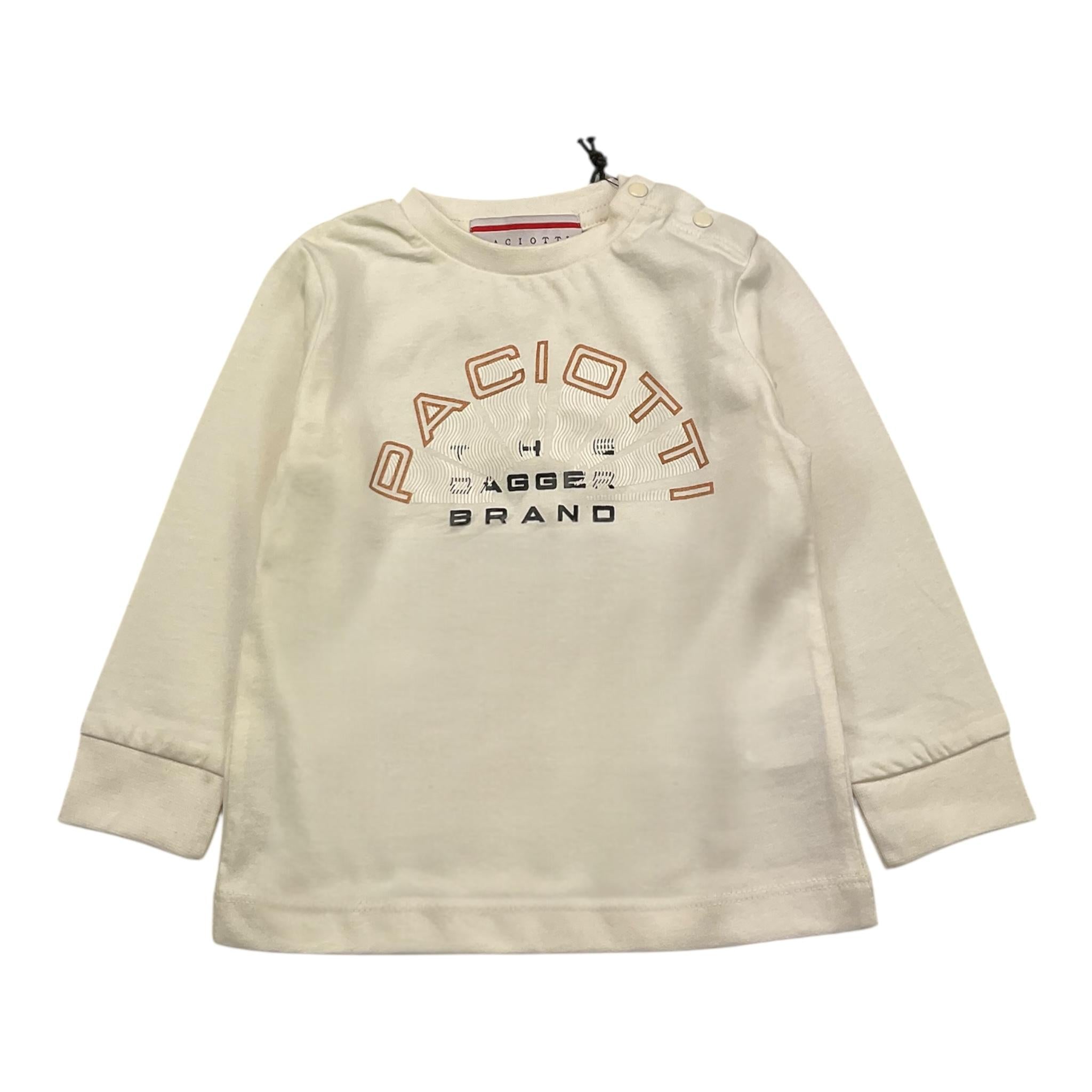 CESARE PACIOTTI shirt girocollo tinta unita con stampa Panna per Neonato TSP5319B PANNA CESARE PACIOTTI 