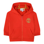 TIMBERLAND felpa con zip e cappuccio tinta unita Arancione per Neonato T60262 ARANCIONE TIMBERLAND 