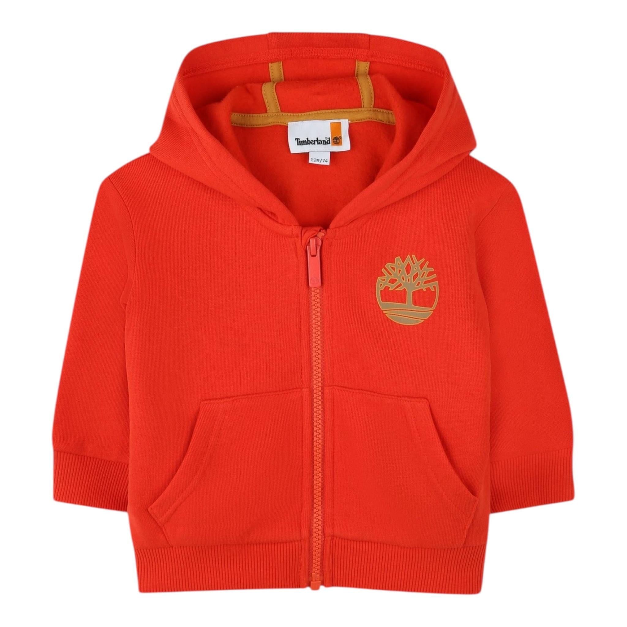 TIMBERLAND felpa con zip e cappuccio tinta unita Arancione per Neonato T60262 ARANCIONE TIMBERLAND 
