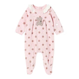 MAYORAL tutina tinta unita con fantasia a pois in ciniglia Rosa per Neonata 2737 ROSA MAYORAL 