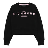 John Richmond Felpa Chiusa Girocollo Tinta Unita con Logo per Bambina RGP25003FE NERO JOHN RICHMOND 