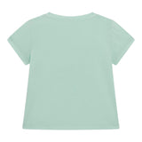 Guess T-Shirt Girocollo Tinta Unita con Stampa per Neonata A5GI03K6YW4 VERDE ACQUA GUESS 