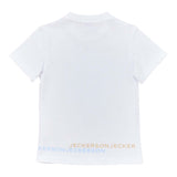 Jeckerson T-Shirt Girocollo Tinta Unita Con Stampe Logo Bianco Per Neonato