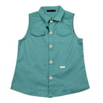 Daniele Alessandrini Camicia Giromanica Tinta Unita con Logo per Neonato 1296C00326 VERDE DANIELE ALESSANDRINI 