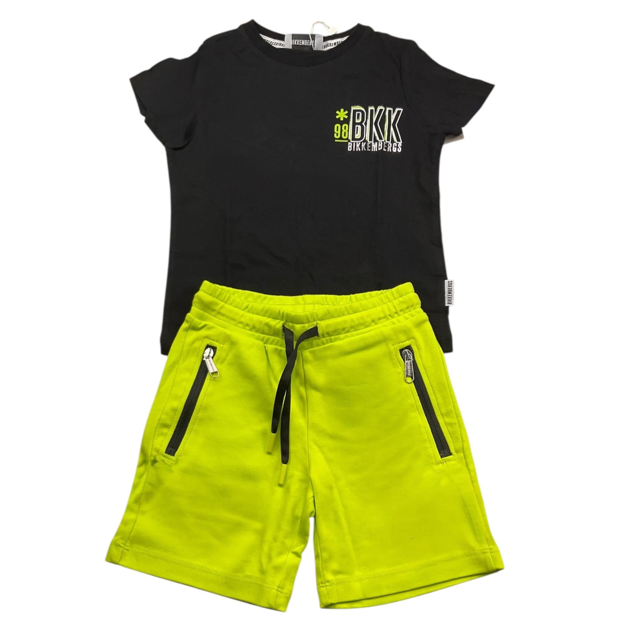 Bikkembergs Completo 2 Pezzi T-Shirt-Bermuda Bicolore per Bambino BK2349 NERO BiKKEMBERGS 