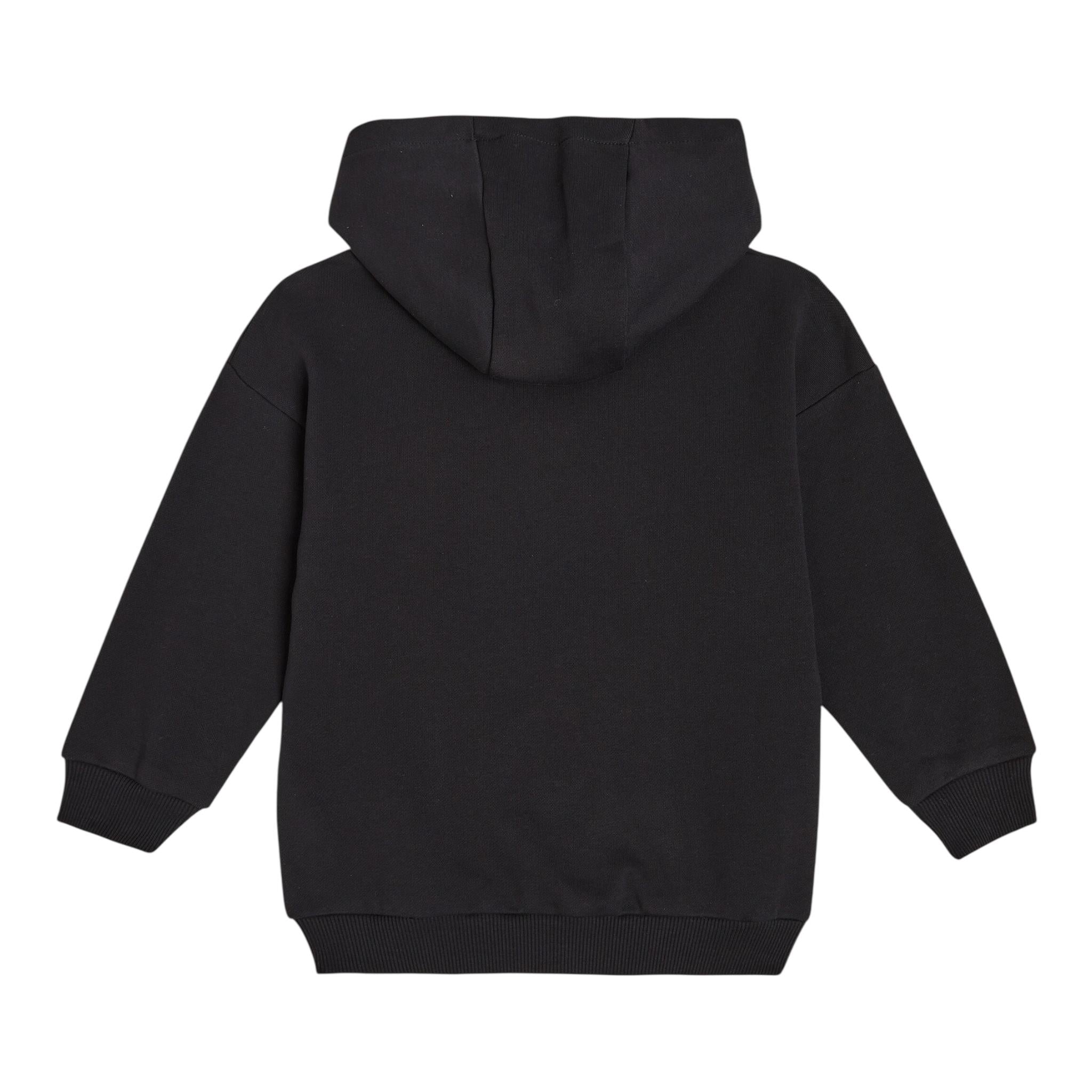 BALMAIN felpa chiusa con cappuccio tinta unita con stampa in contrasto Nero per Bambino BT4R60 NERO BALMAIN 