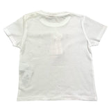 Please T-Shirt Rundhals Einfarbig mit Kontrastdruck Weiß für Baby Mädchen