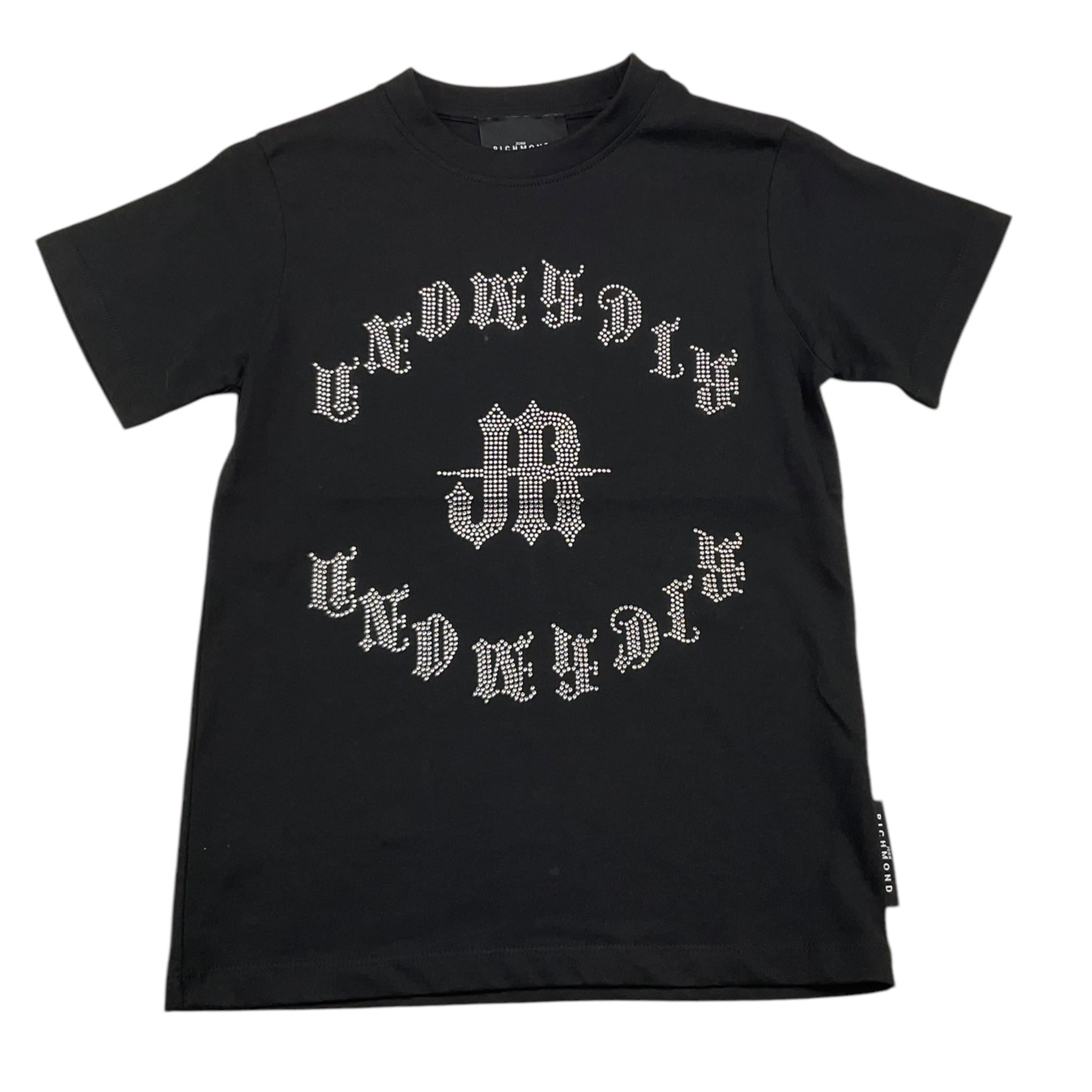 JOHN RICHMOND t-shirt girocollo tinta unita con brillantini Nero per Bambina RGA25065TS NERO JOHN RICHMOND 