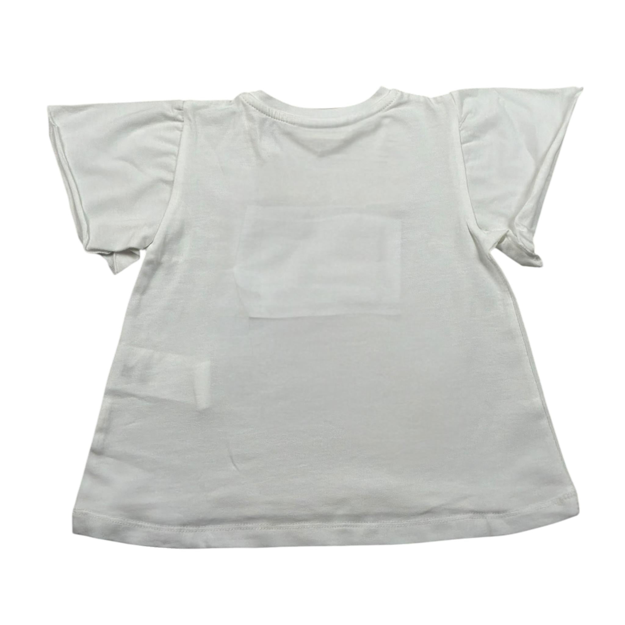 M+E' T-Shirt Girocollo tinta unita con Stampa Bianco per Neonata UE1276 BIANCO M+E' 