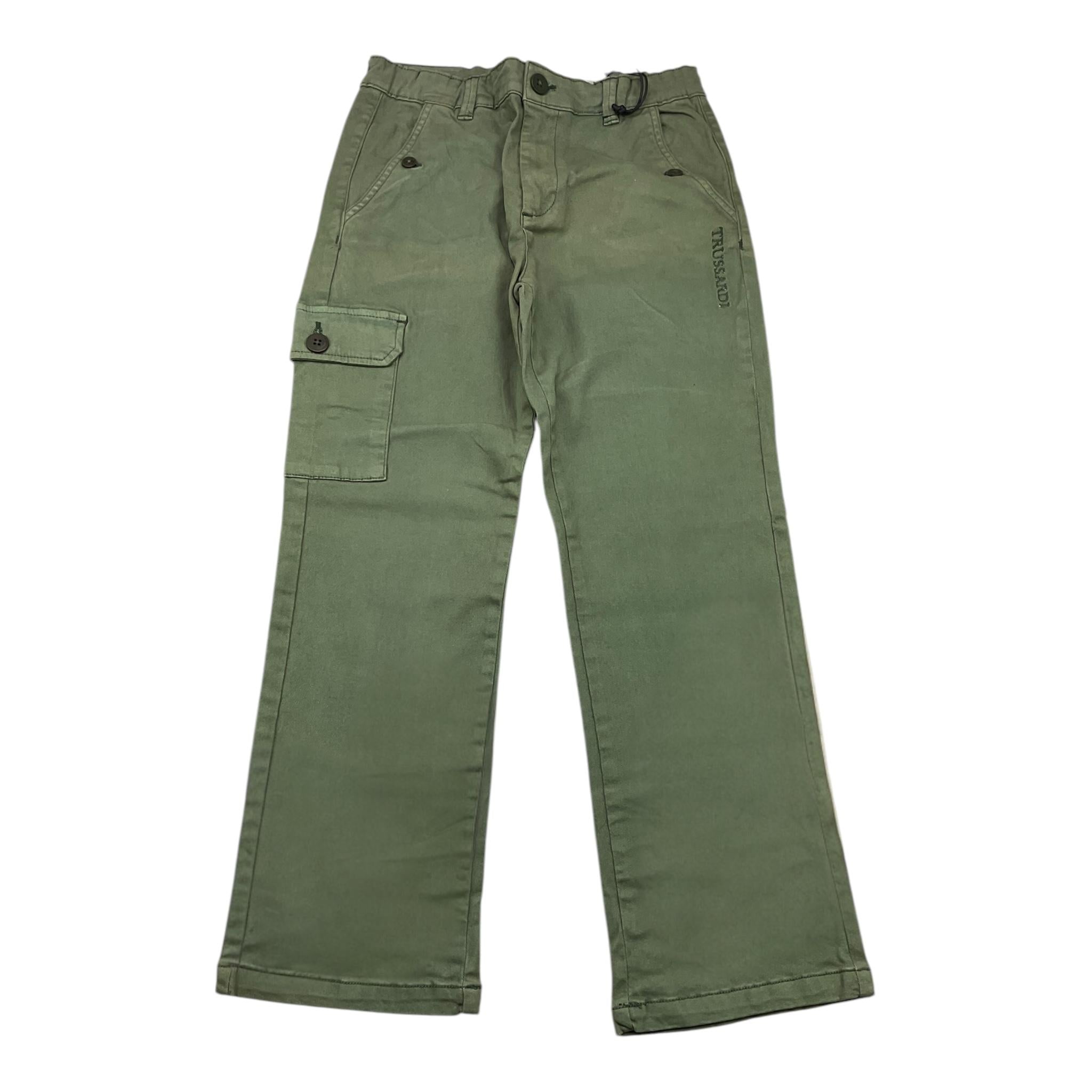 TRUSSARDI pantalone tinta unita con girovita regolabile Verde per Bambino TBA24090PA VERDE TRUSSARDI 