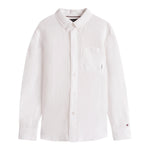 Tommy Hilfiger Camicia Manica Lunga Tinta Unita per Bambino KB0KB09550 BIANCO TOMMY HILFIGER 