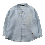 Manuel Ritz Camicia Manica Lunga Tinta Unita Collo Coreano per Bambino MR3101J AZZURRO MANUEL RITZ 