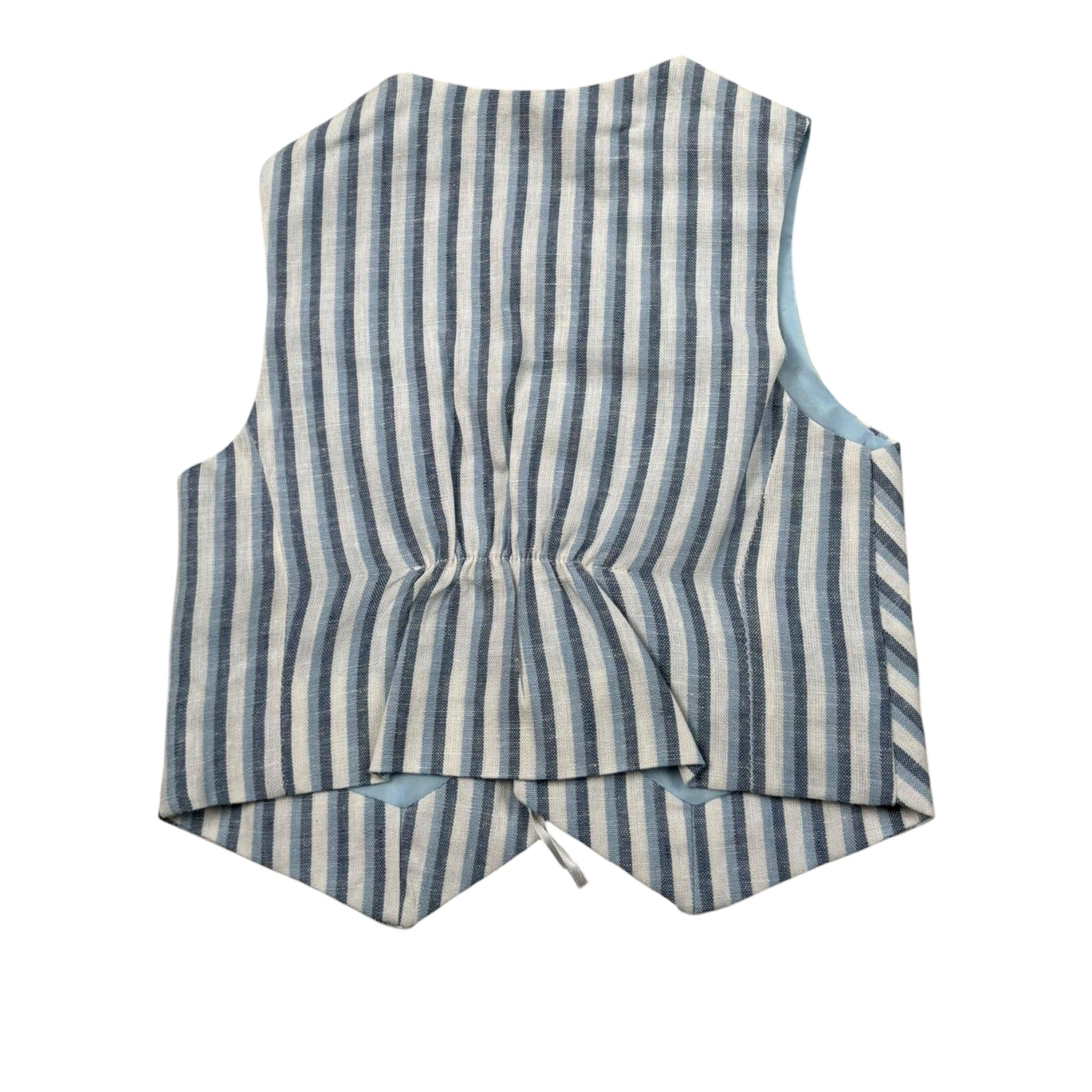 Manuel & Frank Gilet Tinta Unita con Fantasia A Righe per Neonato MF5271L BIANCO MANUEL & FRANK 