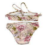 Sardon Costume 2Pz Fascia- Slip Tinta Unita con Fantasia Rosa per Bambina