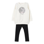 LIU JO completo 2pz felpa-leggins bicolore Panna/nero per Bambina KF4024J PANNA/NERO LIU JO 