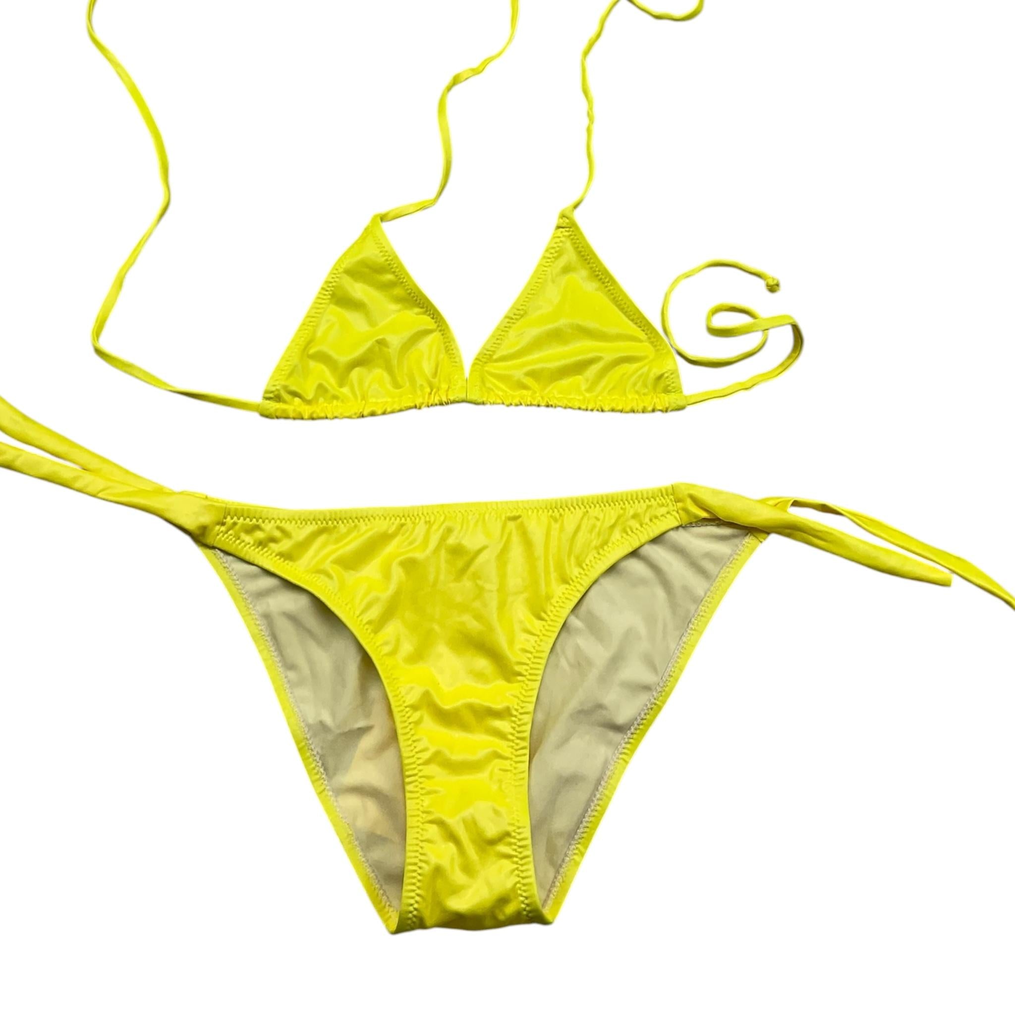 Matinée Costume 2 Pezzi Triangolo-Slip Tinta Unita  per Bambina CC3020 GIALLO MATINÉE 