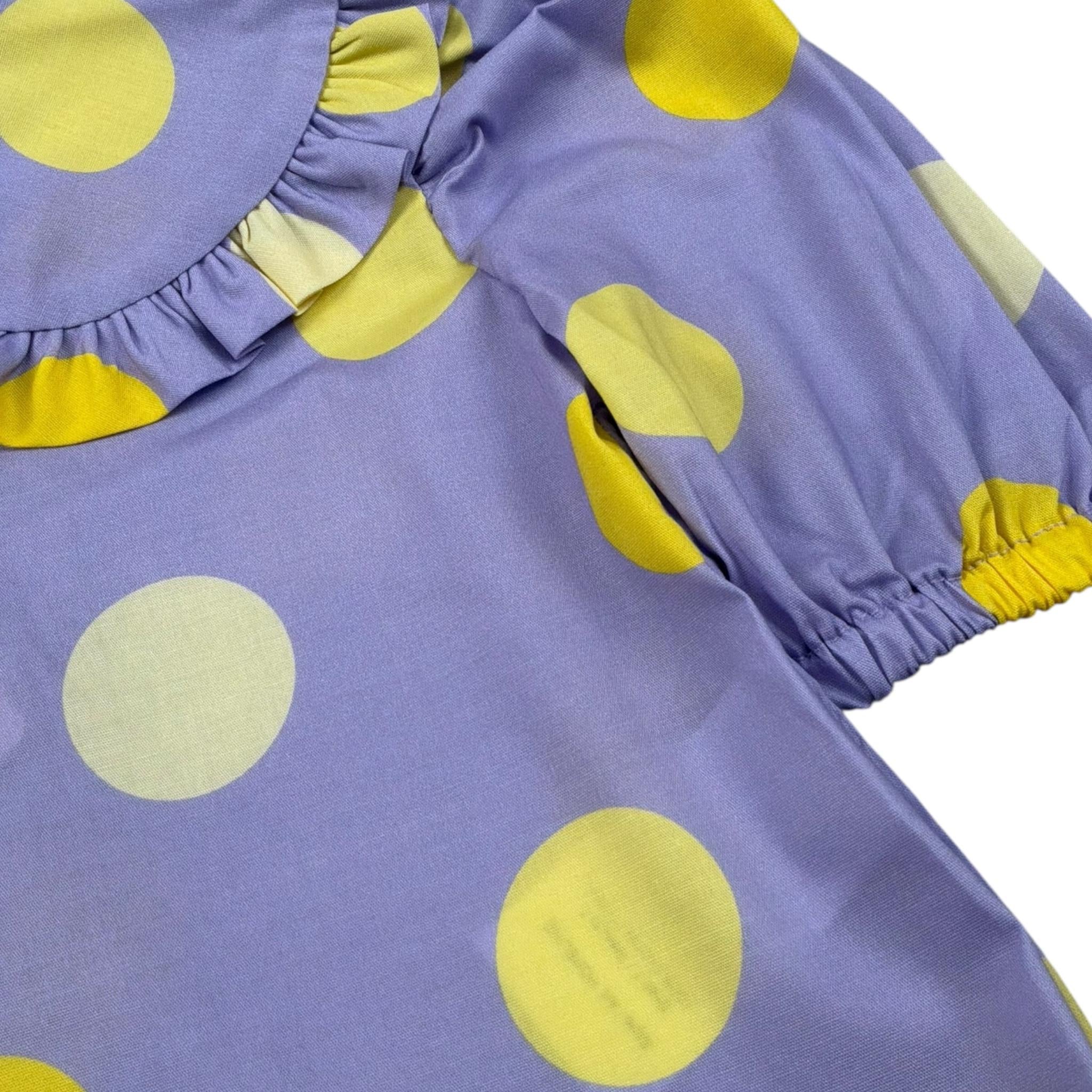 A' La Page Camicia Tinta Unita con Pois per Neonata AL16 LILLA A' LA PAGE 