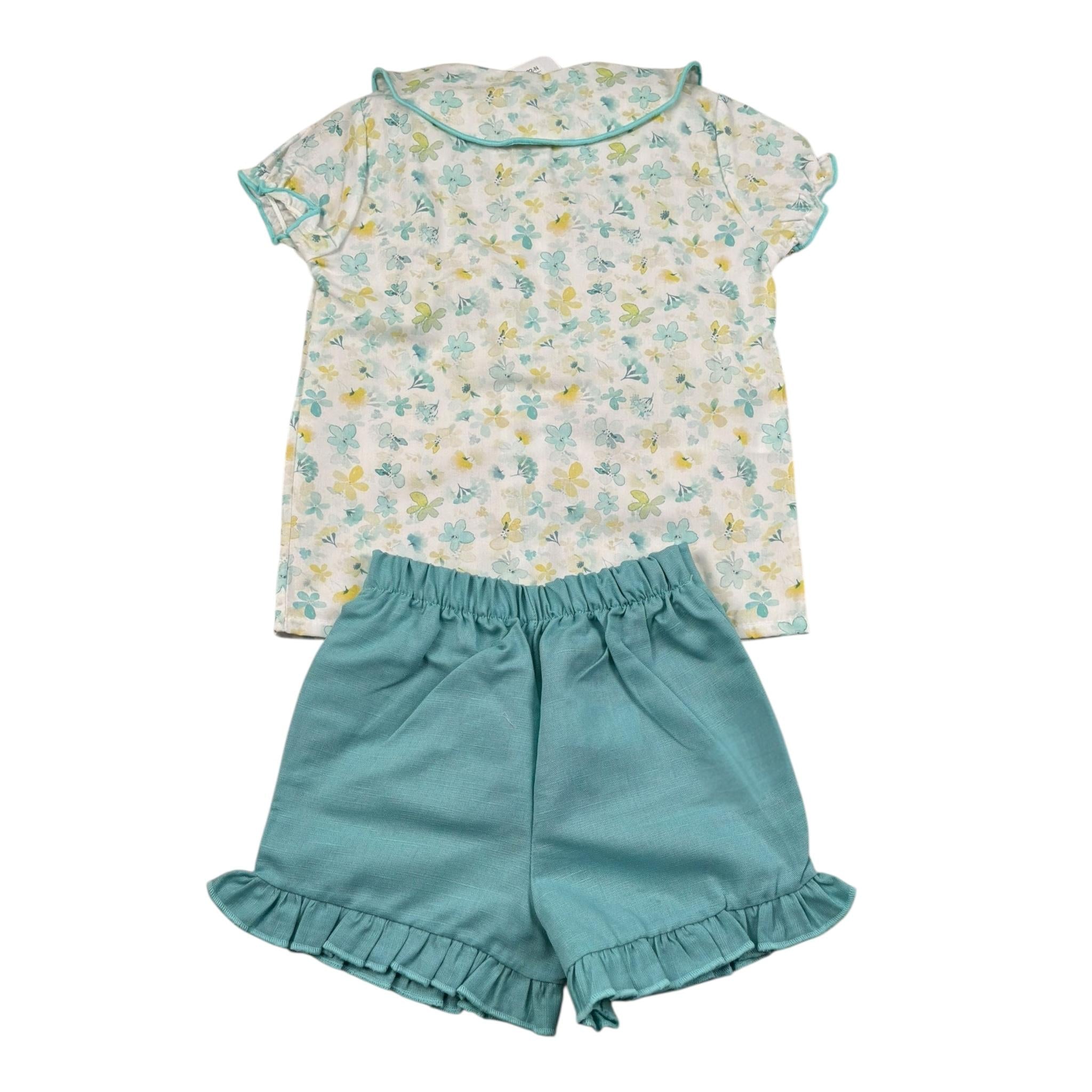 Calamaro Completo 2 Pezzi Camicia-Culotte per Bambina 11122 BIANCO CALAMARO 