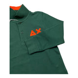 SUNS68 polo manica lunga tinta unita con logo in contrasto Verde per Neonato A44312 VERDE SUNS68 