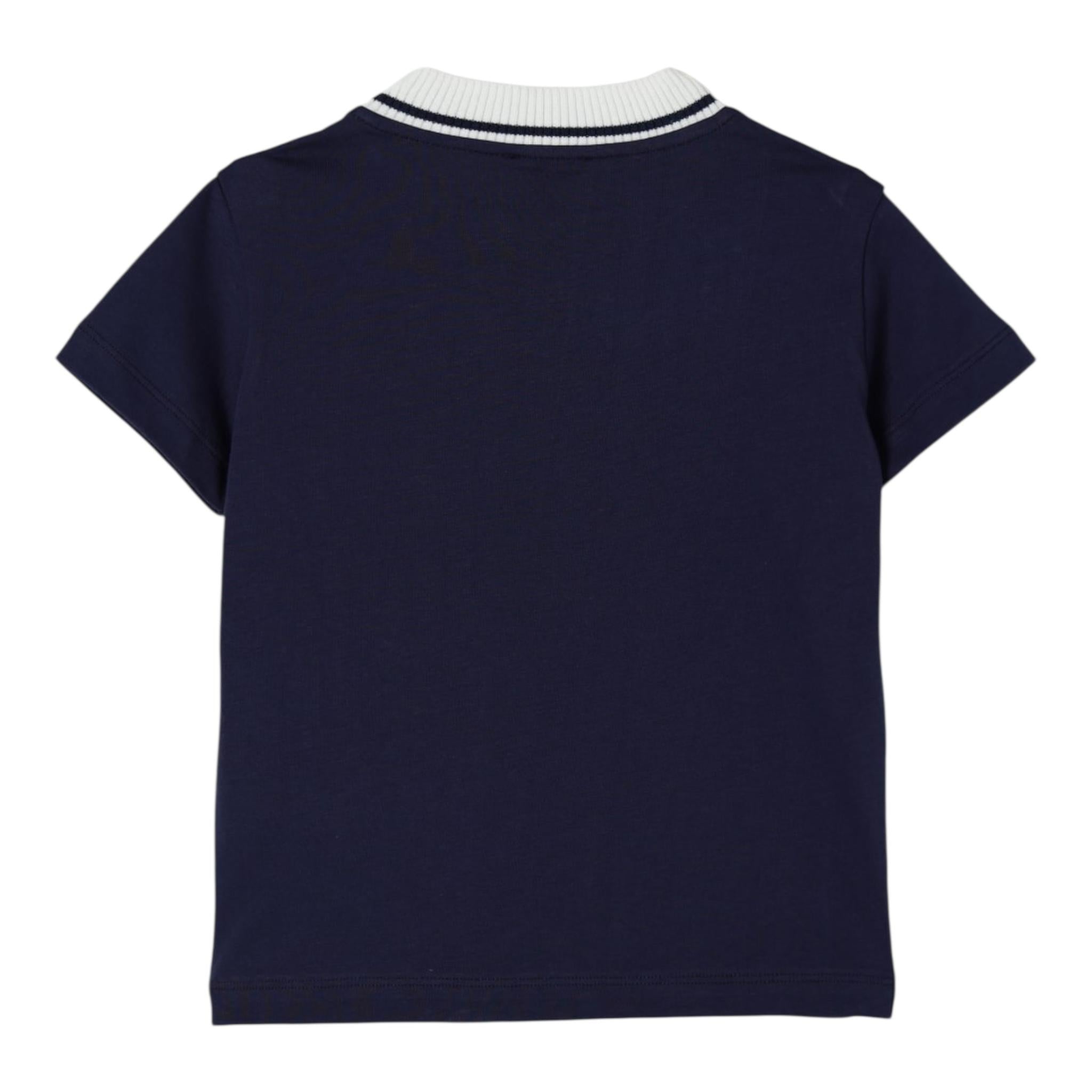 Fay T-Shirt Girocollo con Stampa Tinta Unita per Bambino FW8P91X BLU FAY 