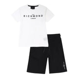 John Richmond Completo 2 Pezzi T-Shirt-Bermuda Bicolore per Bambino RBP25008CJX BIANCO/NERO JOHN RICHMOND 