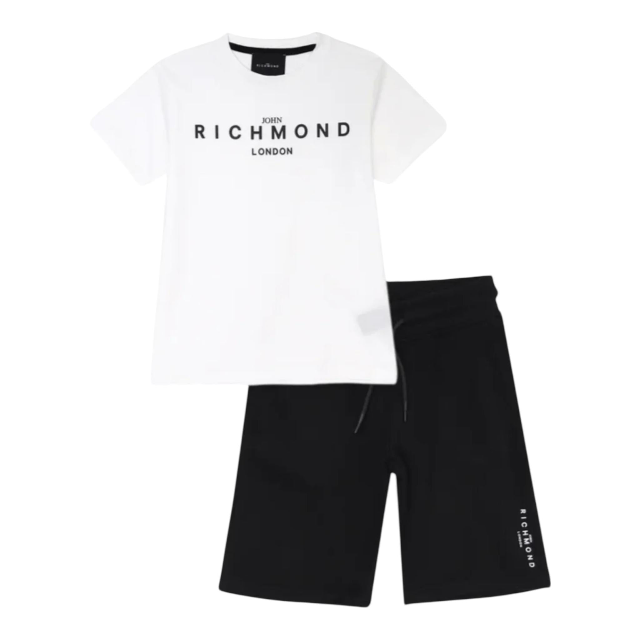 John Richmond Completo 2 Pezzi T-Shirt-Bermuda Bicolore per Bambino RBP25008CJX BIANCO/NERO JOHN RICHMOND 