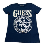 Guess T-Shirt Girocollo Tinta Unita con Stsmpa per Bambina J5RI20K6YW4 BLU GUESS 