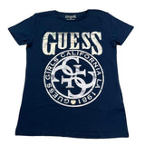 Guess T-Shirt Girocollo Tinta Unita con Stsmpa per Bambina J5RI20K6YW4 BLU GUESS 