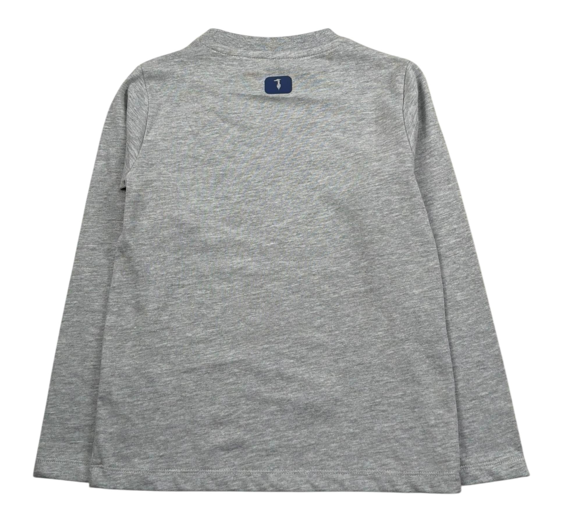 Trussardi Shirt Girocollo Tinta Unita con Logo per Bambino TBP26117TS GRIGIO TRUSSARDI 