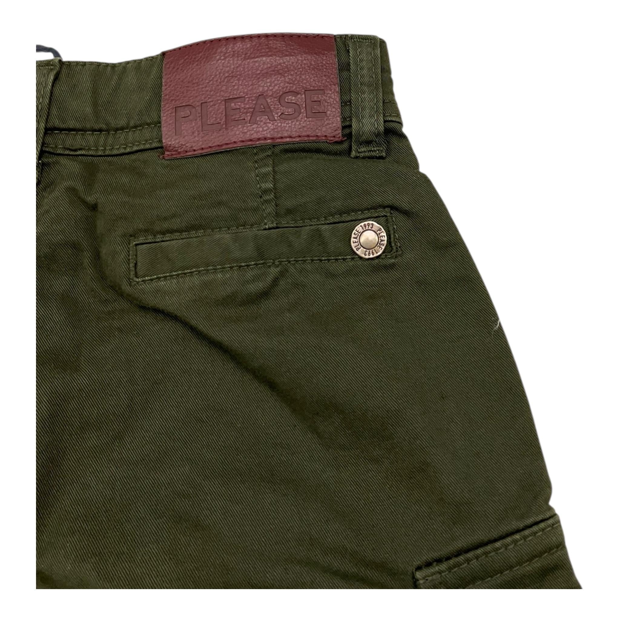 PLEASE pantalone tinta unita con tasconi Verde per Bambino PHS7132B66 VERDE PLEASE 