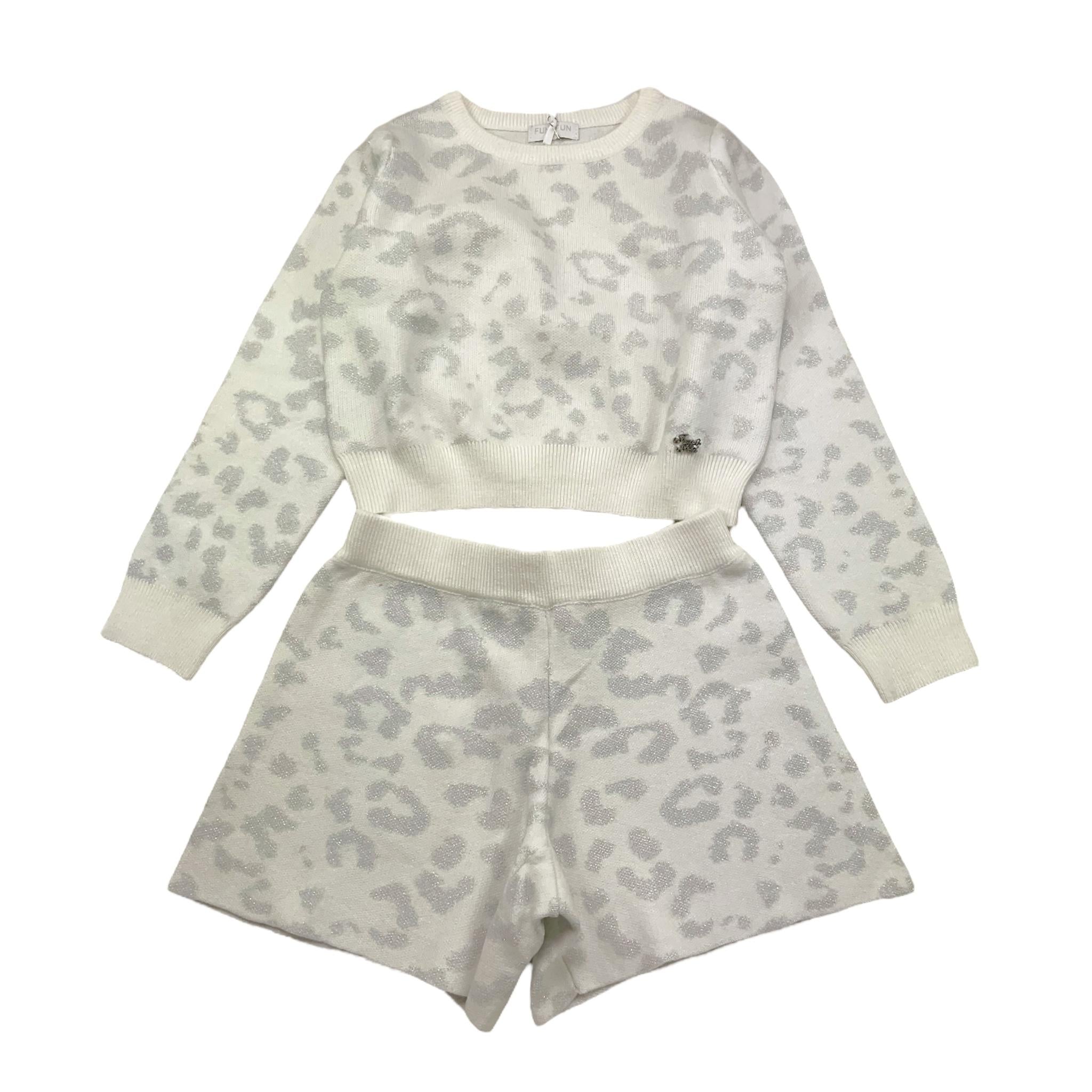 FUN & FUN completo 2pz maglia-short tinta unita con fantasia maculata Bianco per Bambina FCBSW00135XX BIANCO FUN & FUN 
