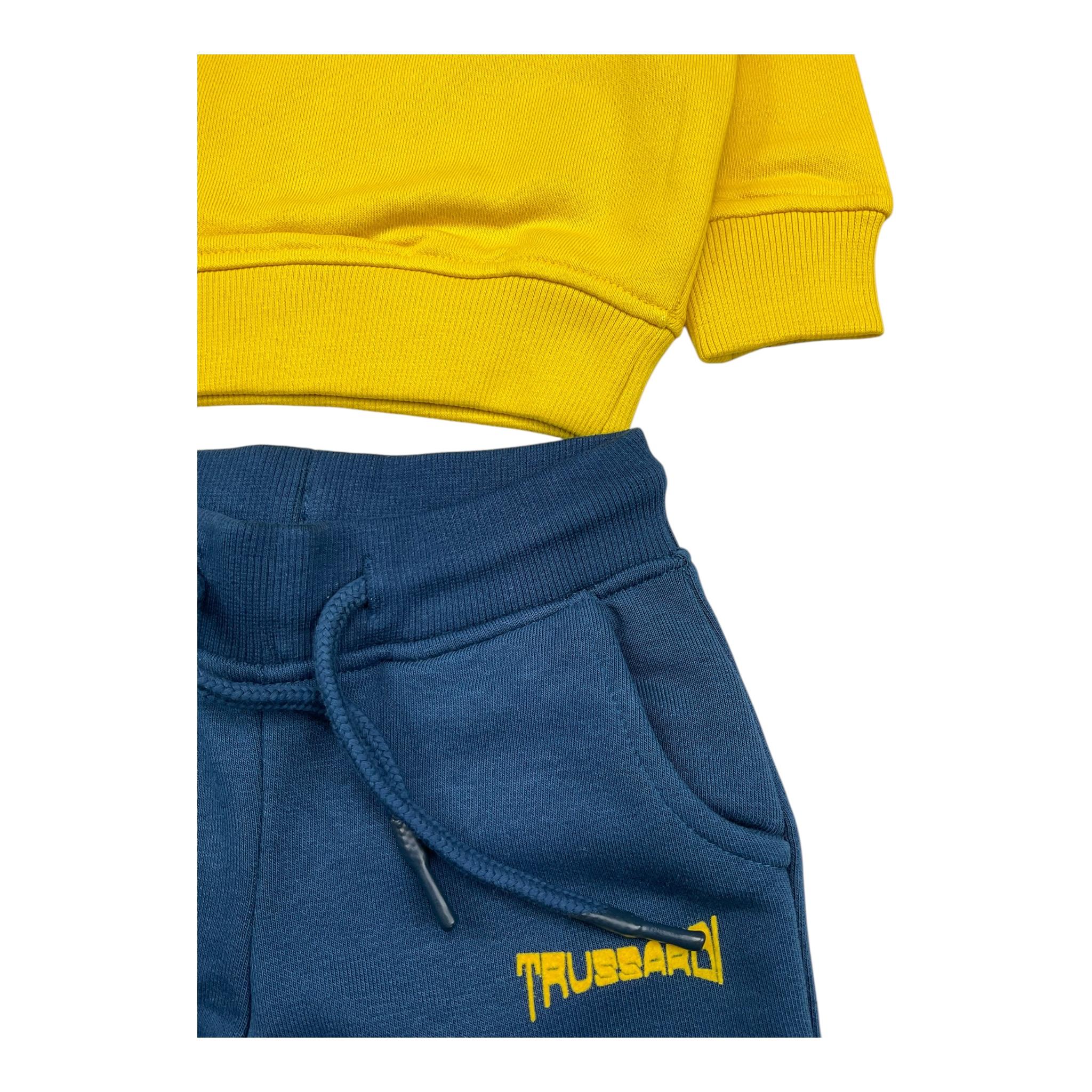 TRUSSARDI completo 2 pezzi felpa-pantalone bicolore Giallo/blu per Bambino TIA24137CF GIALLO/BLU TRUSSARDI 
