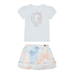 Guess Completo 2 Pezzi T-Shirt-Gonne per Bambina A5RG03K6YW0 BIANCO GUESS 