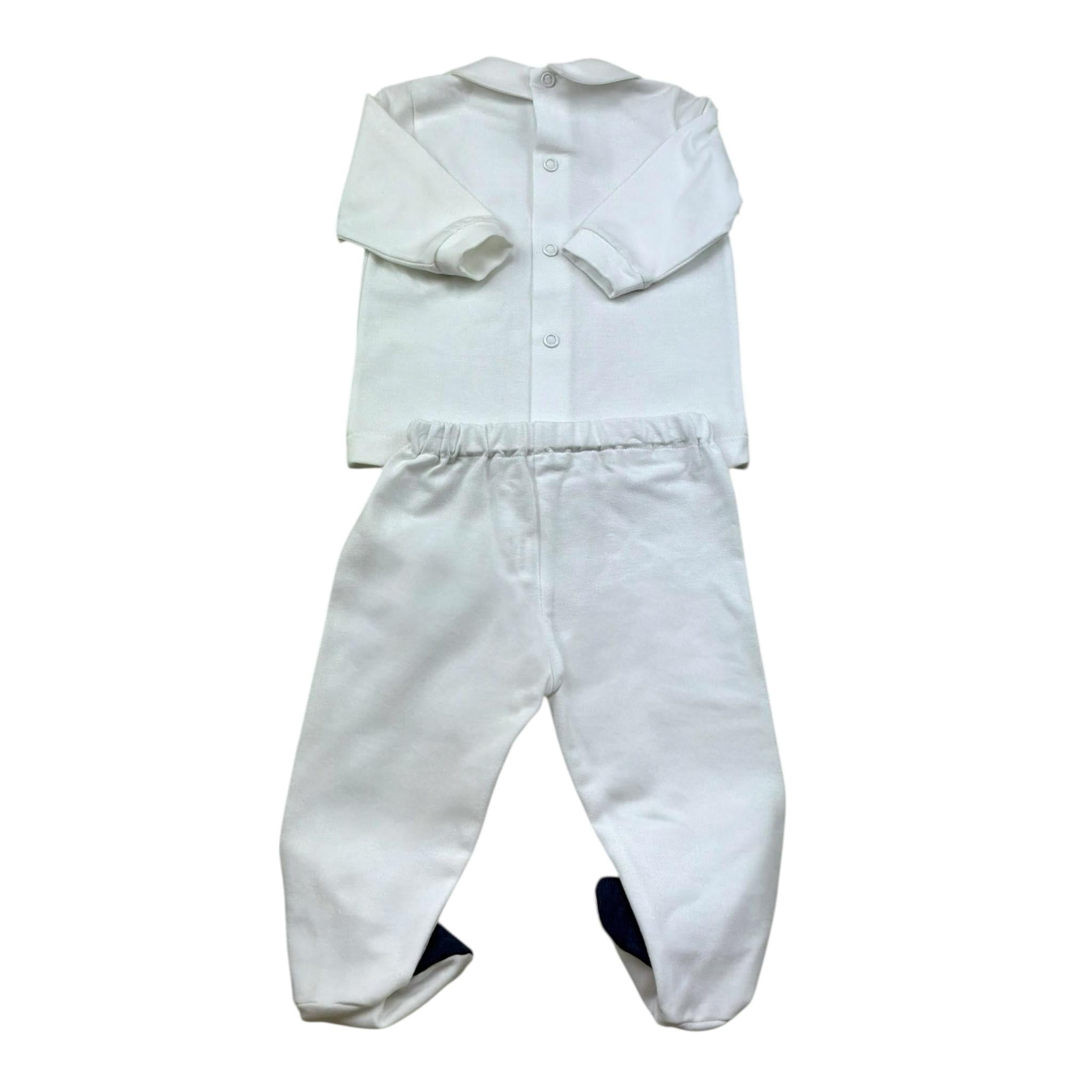 I Delfi Completo 2 Pezzi Shirt-Ghettina Tinta Unita per Neonato 25P5311 BIANCO I DELFI 
