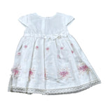 Barcellino Abito Cerimonia Tinta Unita con Ricami per Neonata 9387 BIANCO BARCELLINO 