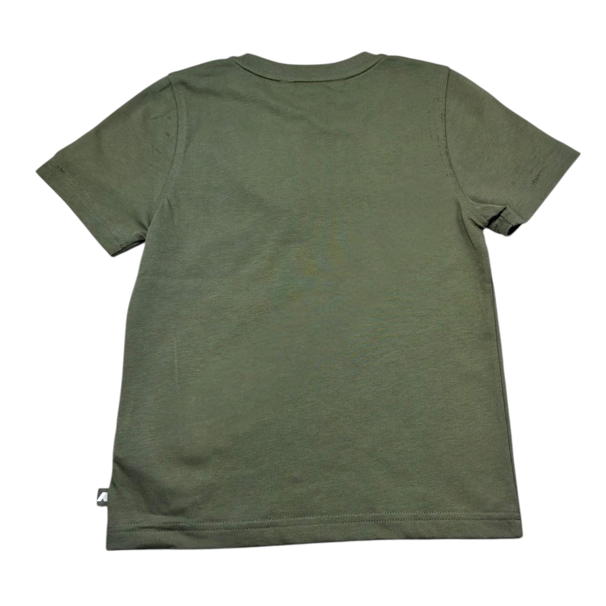 K-Way T-Shirt Girocollo Tinta Unita con Stampa per Bambino K1161YW VERDE K-WAY 