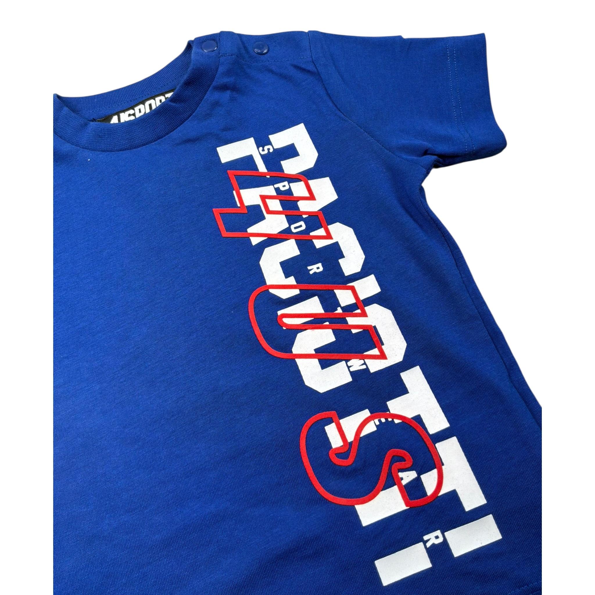 Cesare Paciotti Completo 2 Pezzi T-Shirt Girocollo Tinta Unita con Stampa-Bermuda per Neonato COMP0106B COBALTO CESARE PACIOTTI 