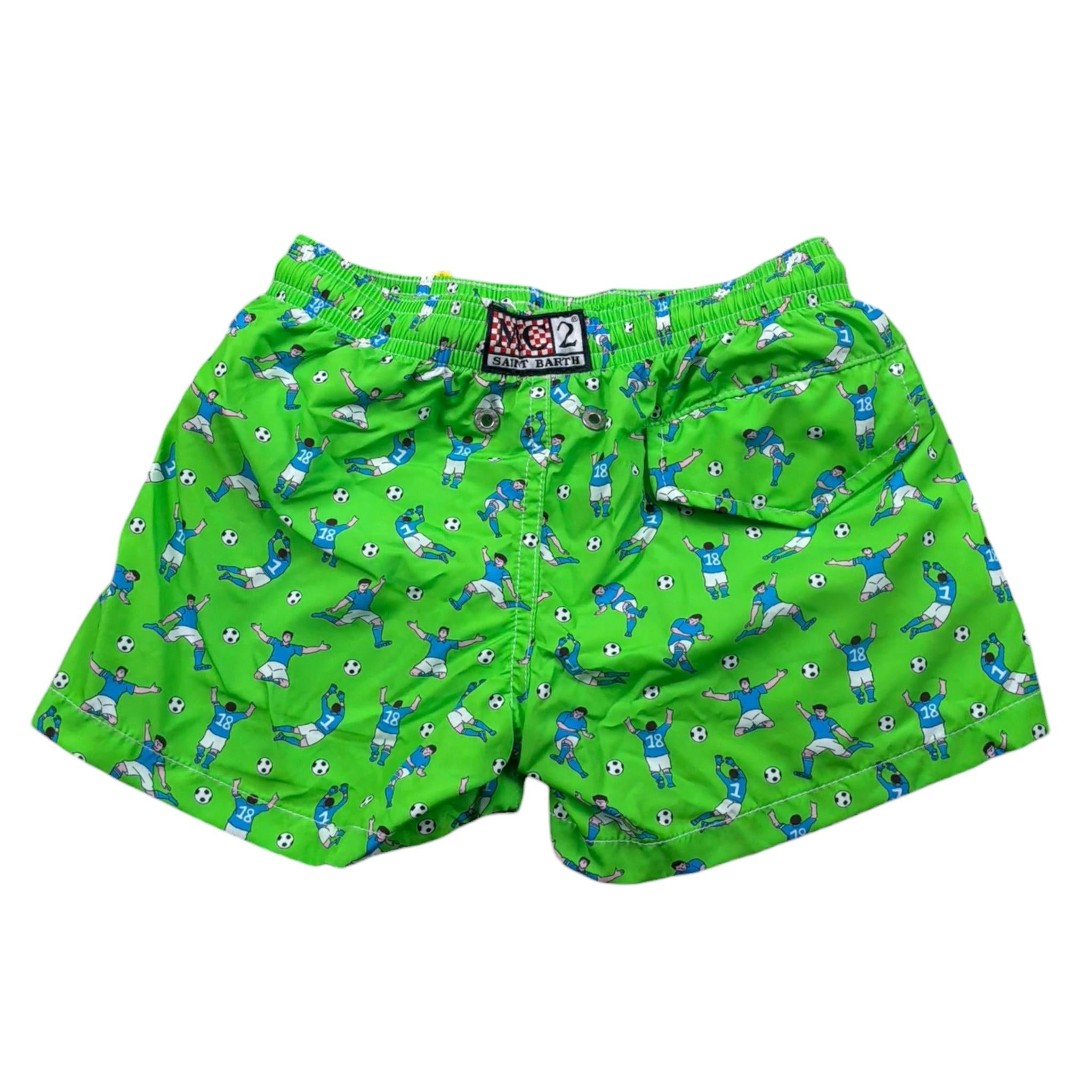 Saint Barth Costume Tinta Unita con Stampe per Bambino JEA0004034 VERDE SAINT BARTH 