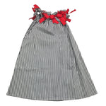 abito giromanica fantasia a righe con fiocchi in contrasto BS10WB023 BIANCO/BLU PICCOLA LUDO 