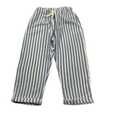 Petit Indi Pantalone Tinta Unita con Fantasia A Righe per Bambino SS25BK8238 AZZURRO PETIT INDI 