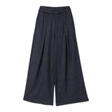 Aspesi Pantalone Modello A Palazzo con Fantasia A Righe per Bambina S25075PLN1007 BLU ASPESI 