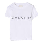 Givenchy T-Shirt Girocollo Tinta Unita con Stampa per Neonato H30640 BIANCO GIVENCHY 