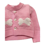 I Delfi Cardigan Tinta Unita con Stamoa per Neonata 25P5051 ROSA I DELFI 